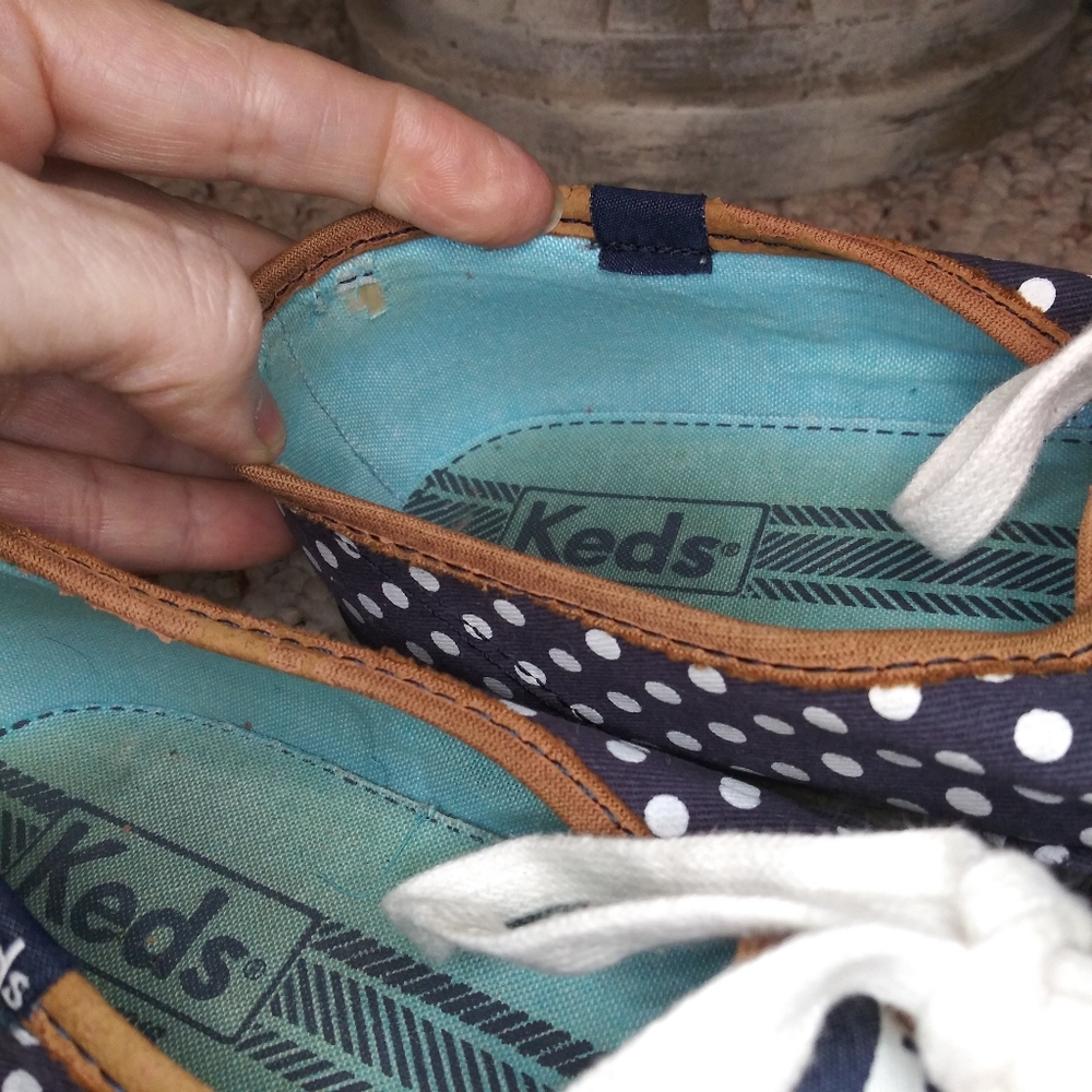 Keds Navy & White Polka Dot Champion Sneakers - Picture 8 of 11